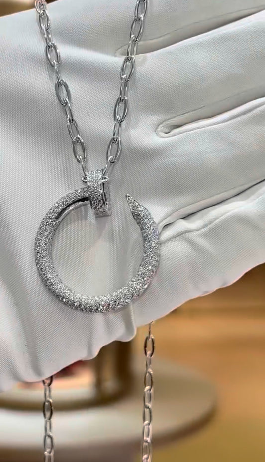 Diamond With White Gold EXTRA-LARGE  Necklace
